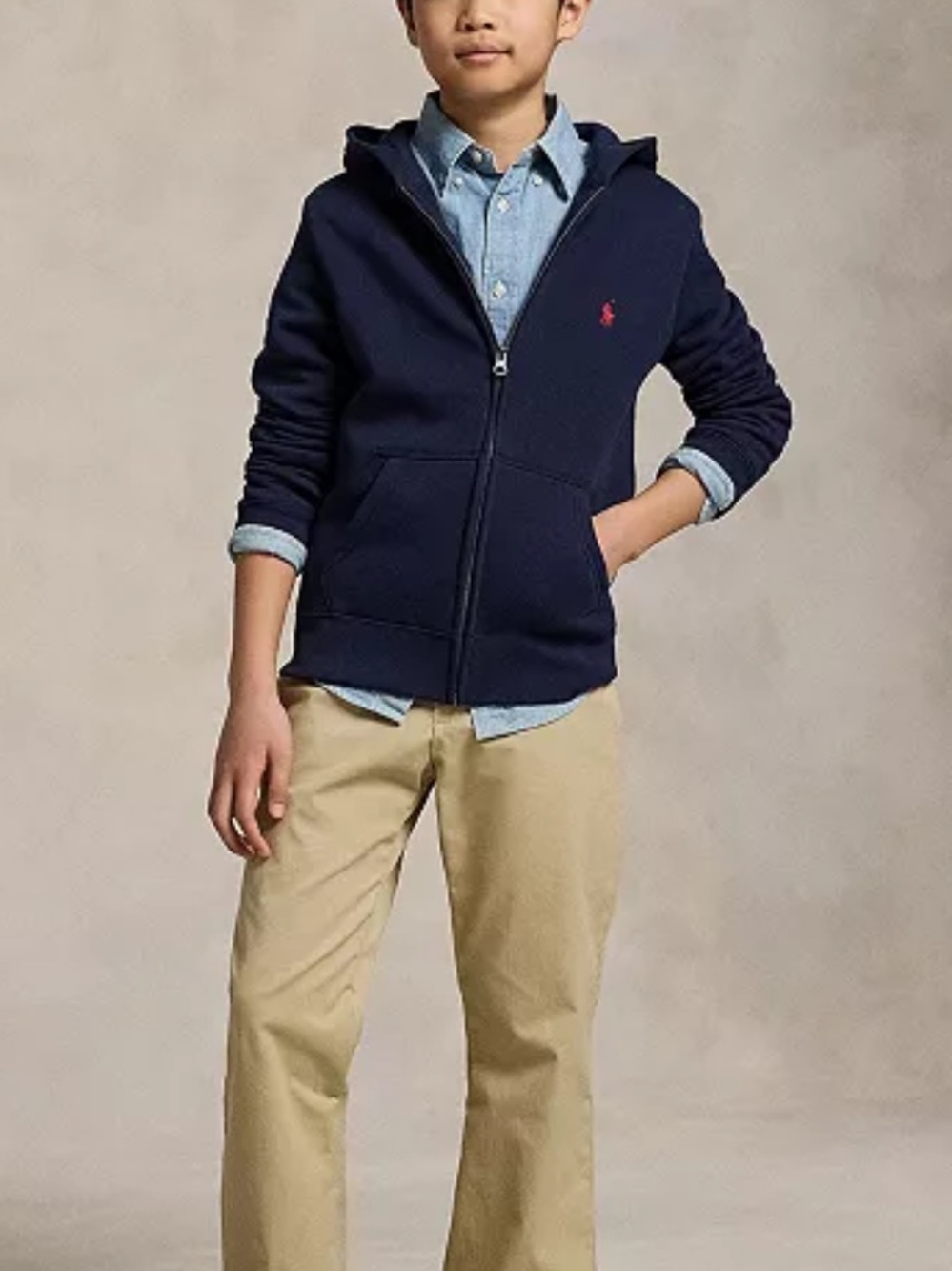 Navy Blue Fleece Hoodie
